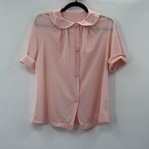 Vintage Pink Peter Pan Collar Blouse